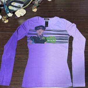 Custo Barcelona Purple Striped Long Sleeve Tee